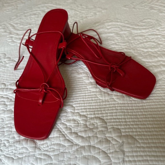Zara Shoes - Zara Strappy Red Sandals